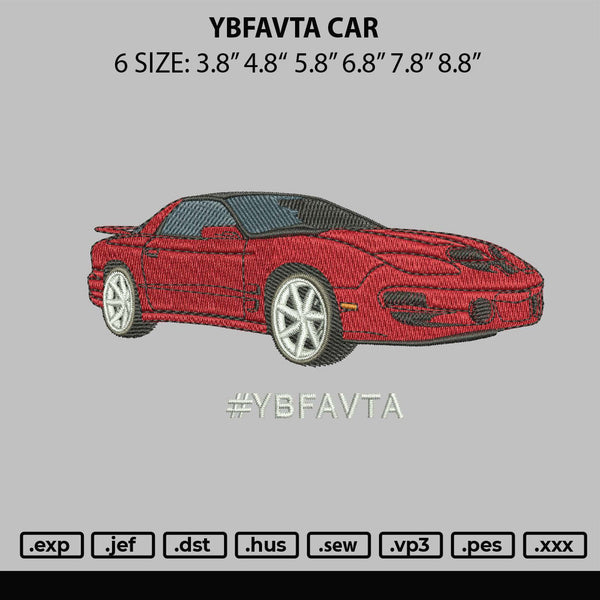 Ybfavta Car Embroidery File 6 sizes