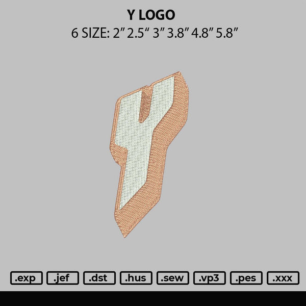 Y Logo Embroidery File 6 sizes