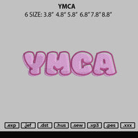 Ymca Embroidery File 6 sizes