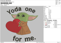 Yoda One Embroidery