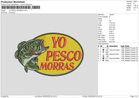 Yo Pesco Embroidery File 6 sizes