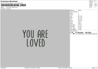 You Are Loved Embroidery File 6 sizes