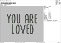 You Are Loved Embroidery File 6 sizes