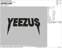 Yeezus Text  Embroidery