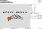 You Got A Friend Embroidery File 6 sizes