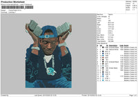 Young Dolph Embroidery File 6 sizes