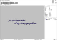 You Wont Remember Embroidery File 6 sizes