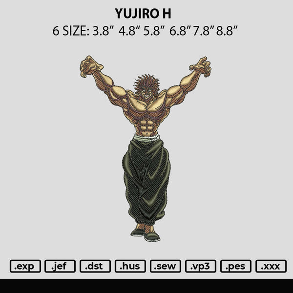 Yujiro H Embroidery File 6 sizes