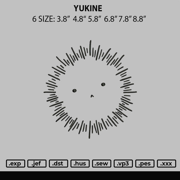 Yukine Embroidery File 6 sizes