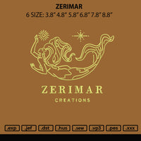 Zerimar Embroidery File 6 sizes