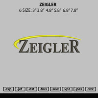 Zeigler Embroidery File 6 sizes