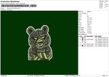 Zombie Bear Embroidery File 6 sizes