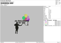 Aa Baloons Embroidery File 6 sizes