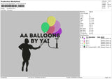 Aa Baloons Embroidery File 6 sizes