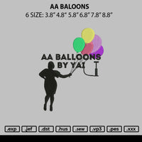 Aa Baloons Embroidery File 6 sizes