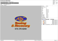 Towing Embroidery File 6 sizes