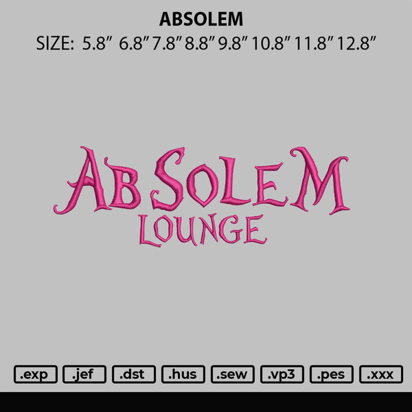 Absolem Embroidery File 6 sizes