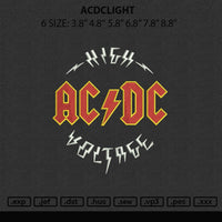 Acdclight Embroidery File 6 sizes