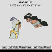 Aladin0102 Embroidery File 6 sizes