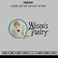 Pantry Embroidery File 6 sizes