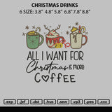 Christmas Drinks Embroidery File 6 sizes