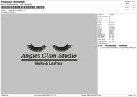 Glamtext Embroidery File 6 sizes