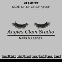 Glamtext Embroidery File 6 sizes