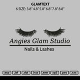 Glamtext Embroidery File 6 sizes