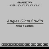 Glamtext V2 Embroidery File 6 sizes