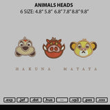 Animals Heads Embroidery File 6 sizes