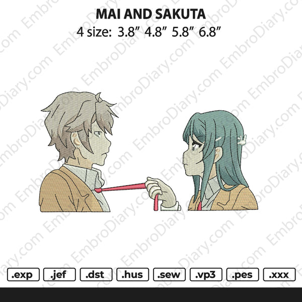 Mai And Sakuta Embroidery