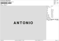 Antonio Embroiery File 6 sizes