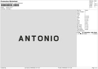 Antonio Embroiery File 6 sizes