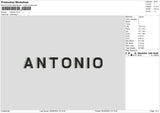 Antonio Embroiery File 6 sizes