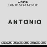 Antonio Embroiery File 6 sizes