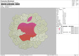 Apple Cloudy Embroidery File 6 sizes