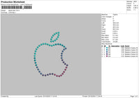 Apple Dots Embroidery File 6 sizes