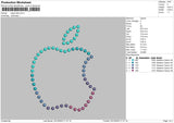 Apple Dots Embroidery File 6 sizes