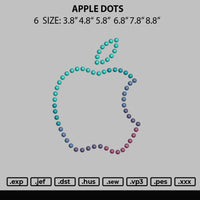 Apple Dots Embroidery File 6 sizes