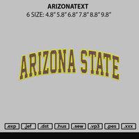 Arizonatext Embroidery File 6 sizes