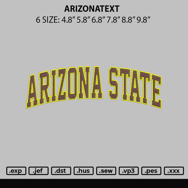 Arizonatext Embroidery File 6 sizes