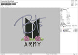 Army Text Embroidery File 6 Sizes