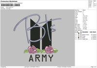 Army Text Embroidery File 6 Sizes