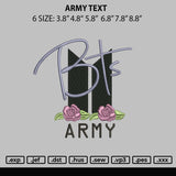 Army Text Embroidery File 6 Sizes