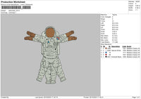 Astronaut Embroidery File 6 sizes