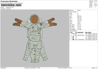 Astronaut Embroidery File 6 sizes