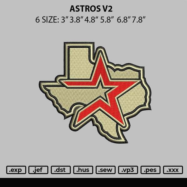 Astros V2 Embroidery File 6 sizes