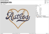 Astros Love Embroidery File 6 sizes