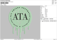 Ata Melt Embroidery File 6 sizes