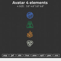 Avatar 4 Elements Embroidery